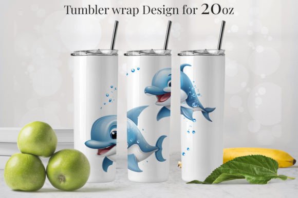 10 Dolphin Tumbler Design Graphics & Illustrations