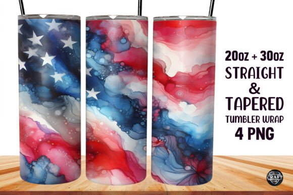 4th of July USA Flag Sublimation Tumbler
