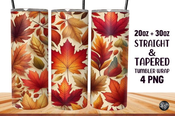 Autumn Leaf Tumbler Graphics: 20oz Ski Tumbler Wraps