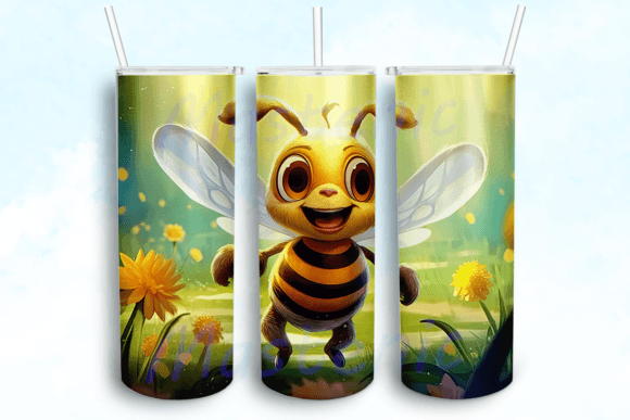 Bee Tumbler Sublimation Design: Graphics for Crafts & Branding