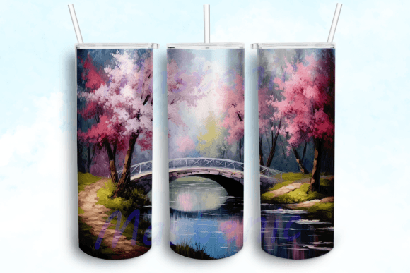 Blossom Tumbler Sublimation Design: Graphics for Crafts