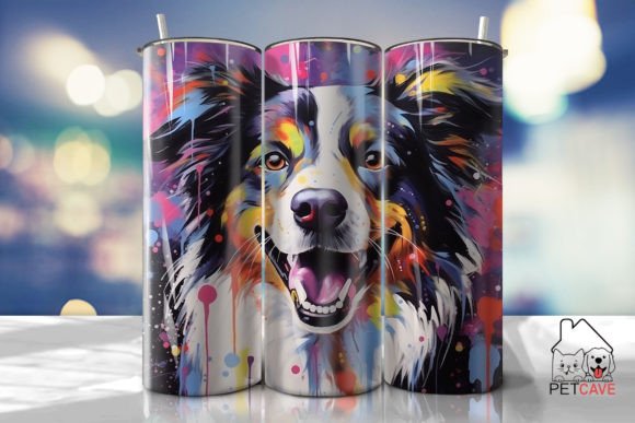Border Collie 20 Oz Tumbler Wrap: Graphics for Crafts