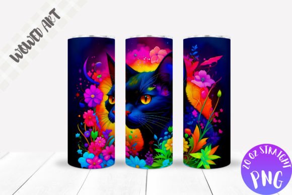 Cat Skinny Tumbler Wrap: Graphics for Crafts Done Right