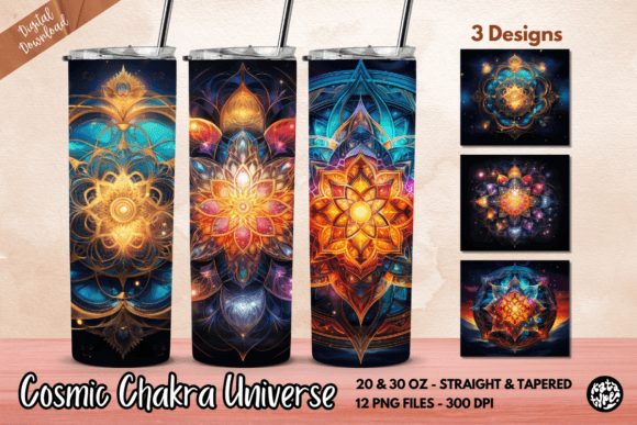 Cosmic Chakra Universe Tumbler Wrap: Graphics & Print Templates