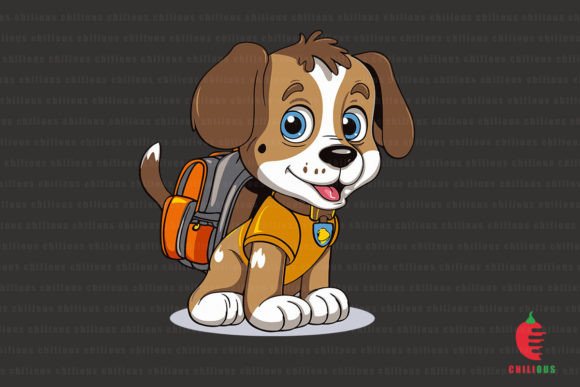 Cute Dog Wearing School Bag SVG: Graphics for Crafts & Local Branding