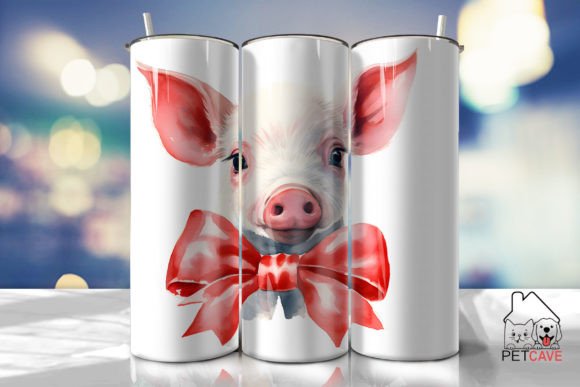 Cute Pink Porky Piggy Tumbler: Graphics for Crafts