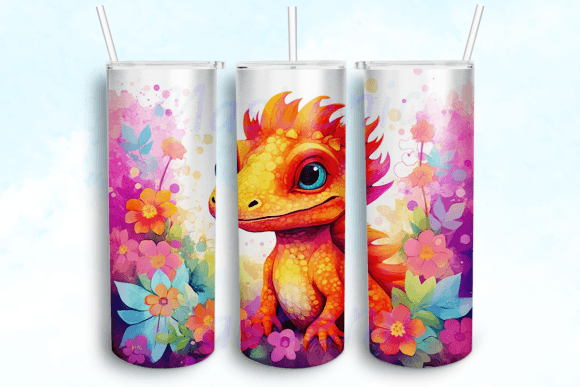 Dinosaur Tumbler Sublimation Design: Graphics for Crafts & Local Branding