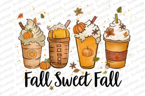 Fall Pumpkin Spice Coffee Cup PNG: Graphics for Crafts