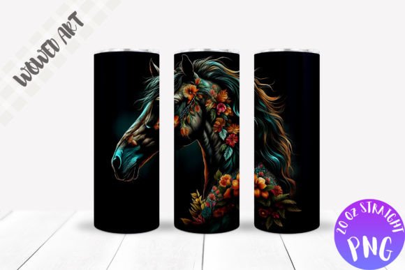 Flower X Horse Tumbler Wrap: Graphics for Crafts Sellers