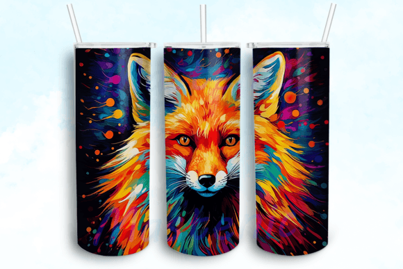 Fox 20 Oz Skinny Tumbler Sublimation Graphics for Crafts