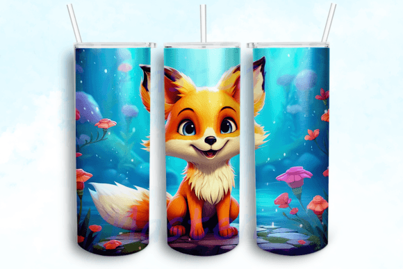 Fox Tumbler Sublimation Design: Graphics for Crafts-Driven Branding
