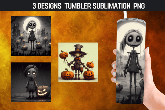 Halloween Scary Tumbler Wrap Designs: Graphics for Crafts Brands