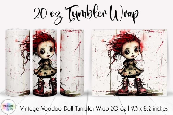 Halloween Vintage Doll Tumbler Design: Graphics & Tumbler Wraps