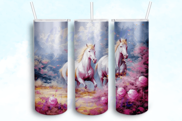 Horses 20 Oz Skinny Tumbler Sublimation