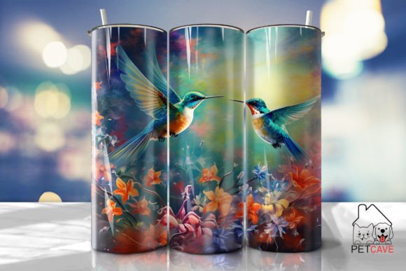 Hummingbird Flower Tumbler Graphics for Crafts