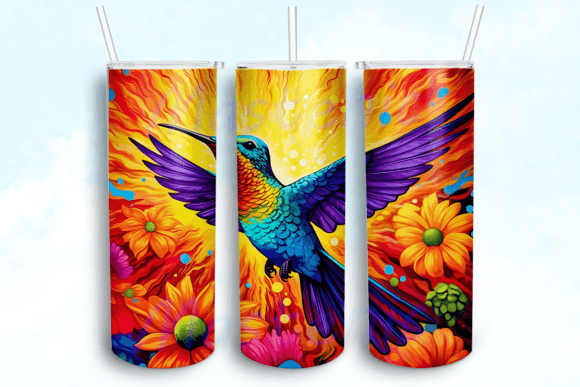 Hummingbird Flowers 20 Oz Skinny Tumbler
