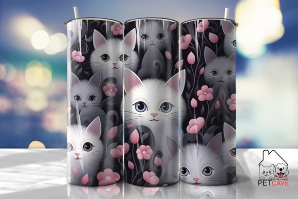 Kitty Tumbler Wrap 1: Graphics for Crafts-Driven Branding
