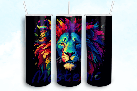 Lion 20 Oz Skinny Tumbler Sublimation Graphics for Crafts