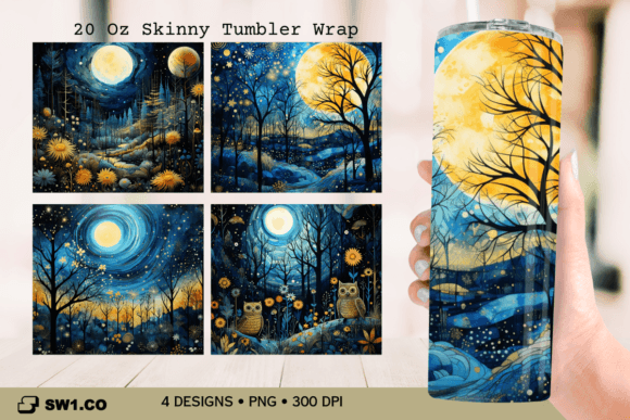 Mysterious Forest Tumbler Sublimation: Graphics for Crafts