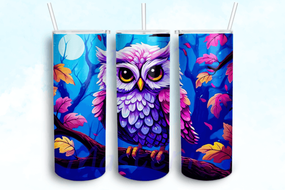 Owl Tumbler Sublimation Design: Graphics for Crafts