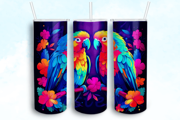 Parrots 20 Oz Skinny Tumbler Sublimation Graphics for Crafts