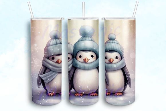 Penguins Winter Tumbler Sublimation: Graphics for Crafts