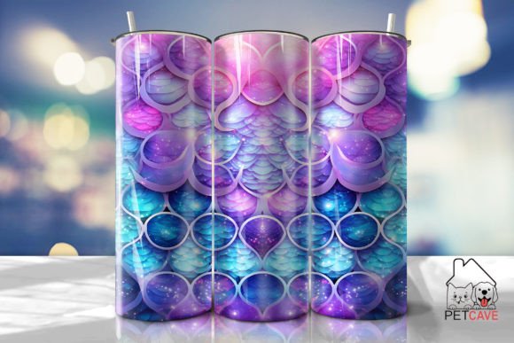 Purple Mermaid Scales Tumbler 20oz Graphics for Crafts