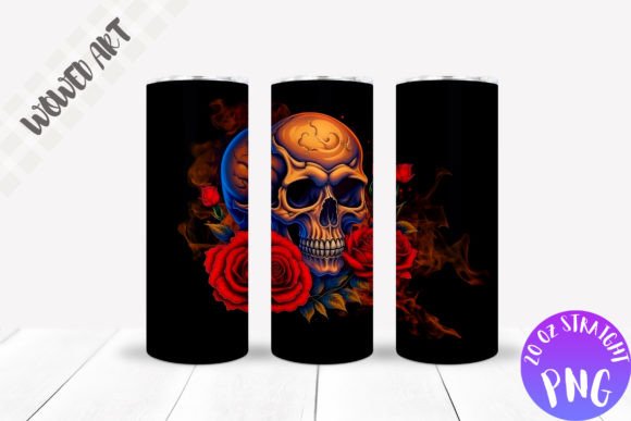 Rose X Skull Tumbler Wrap: Graphics for Crafts