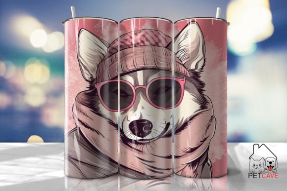 Siberian Husky Dog Tumbler Wrap