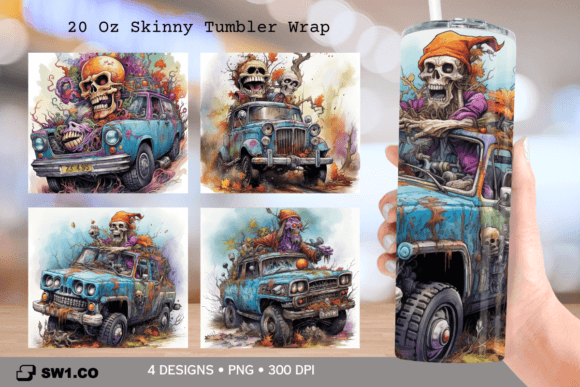 Skeleton Driver Tumbler Sublimation Wrap: Graphics for Crafts