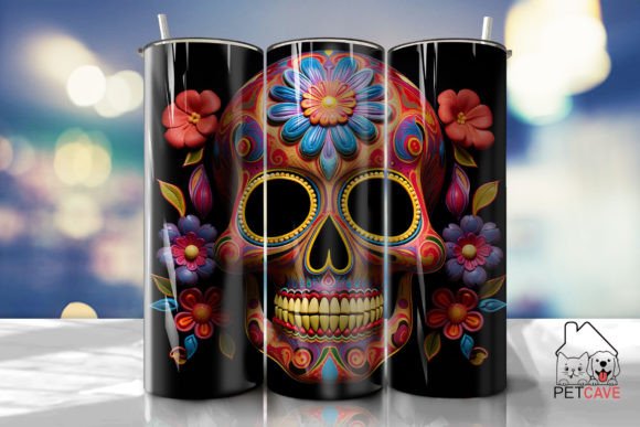 Skull Day of the Dead Tumbler: Graphics for Crafts Brands