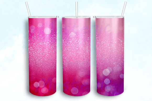 Sparkling Glitter Gradient Pink Tumbler Graphics for Crafts