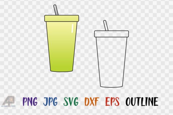 Travel Tumbler Outline and Clipart: Graphics & Illustrations for Sellers